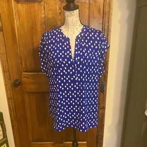 INC International Concepts Blue Dolman Knit Blouse